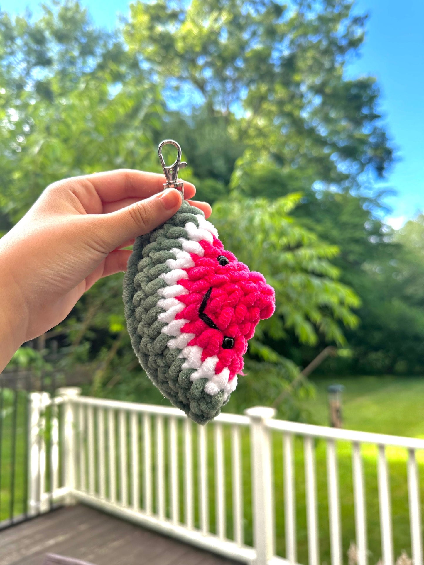 watermelon keychain amigurumi plushy