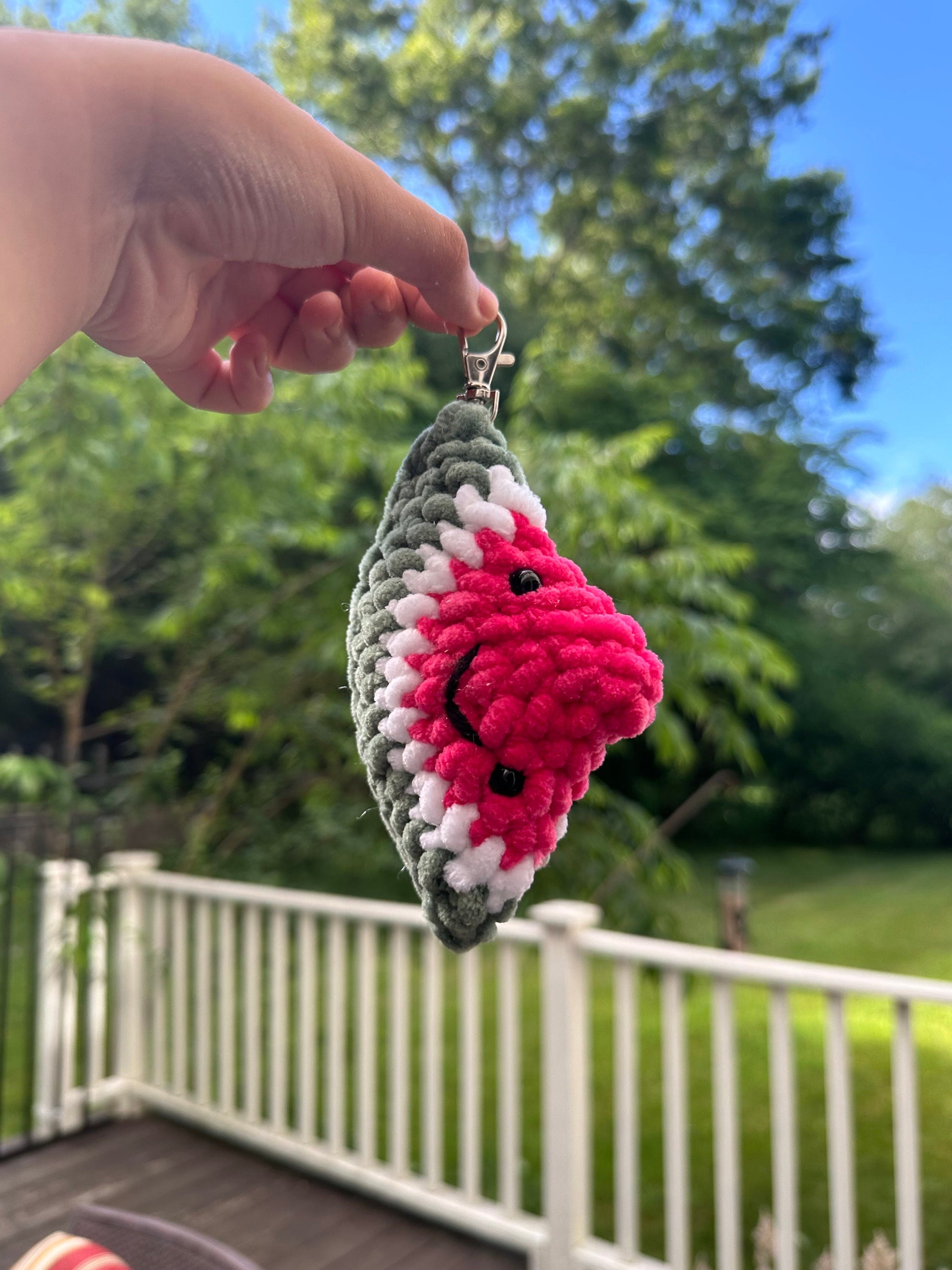 watermelon keychain amigurumi plushy